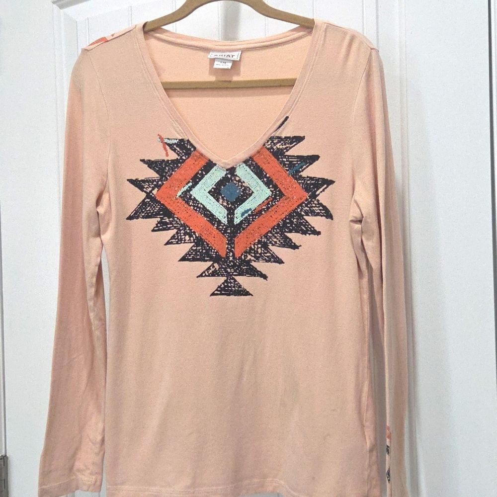 Ariat Women L Long Sleeve T Shirt   Fun Farm Western.